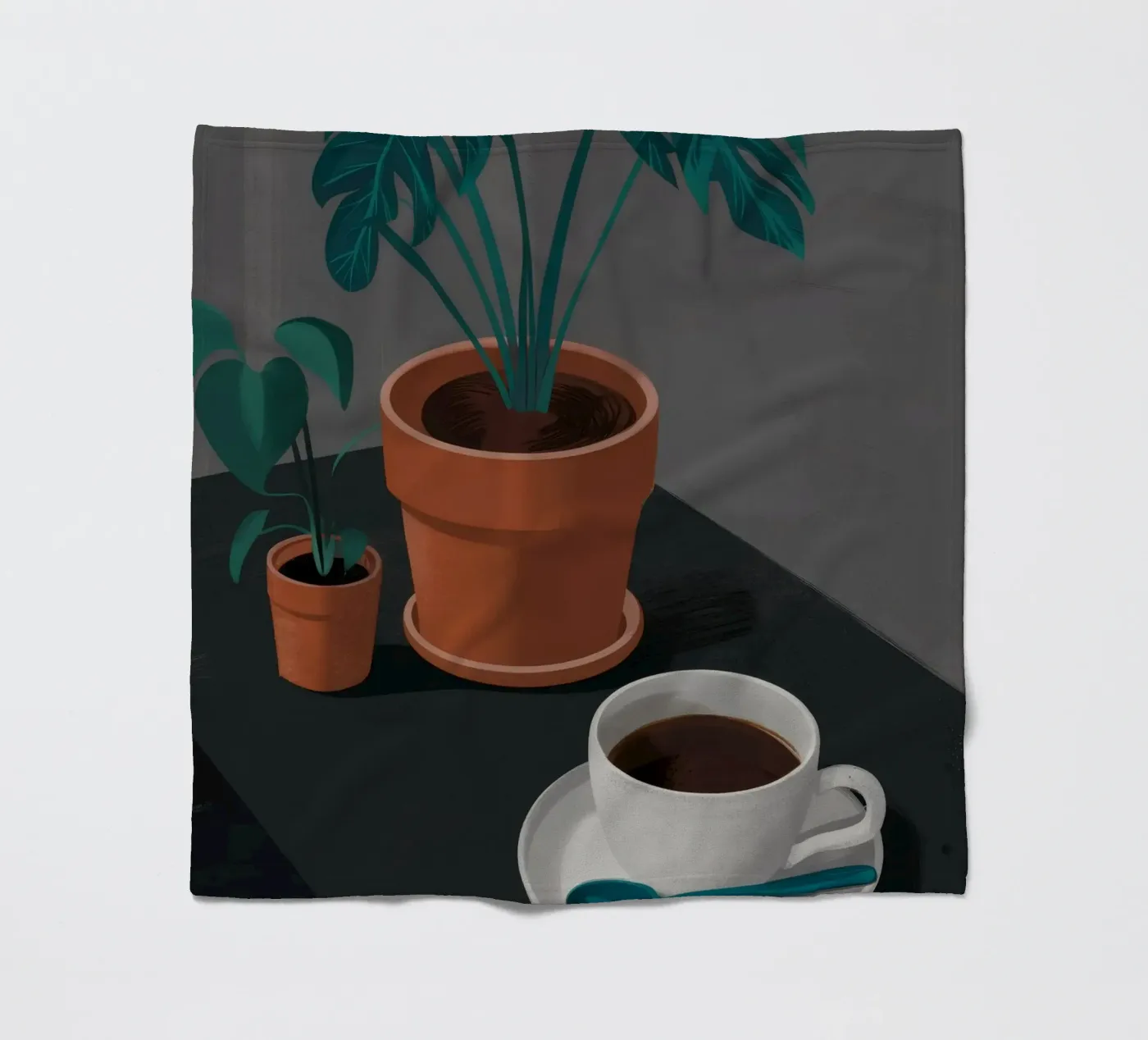 Caffè e Monstera coperta in pile da FadeAura