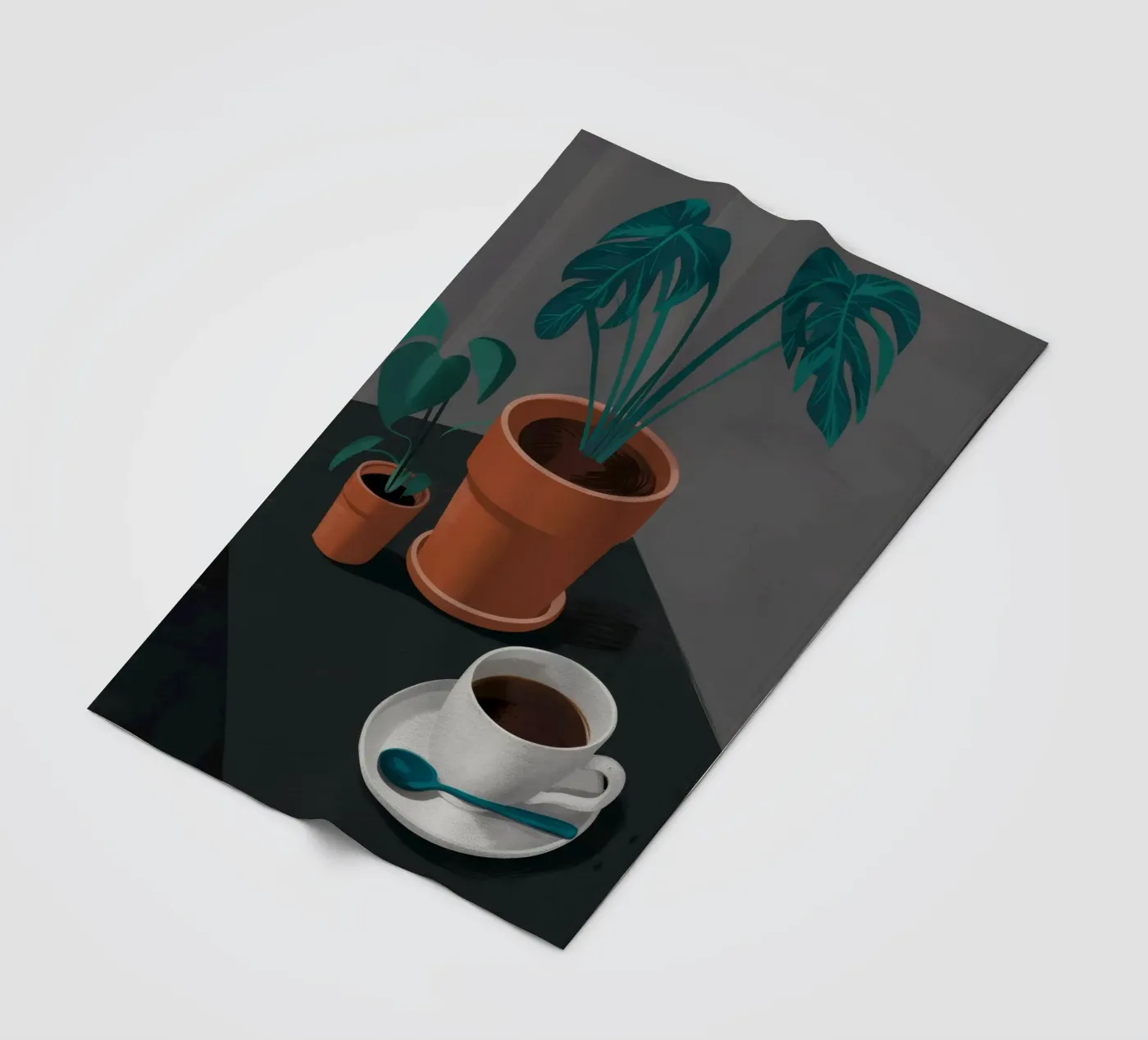 Caffè e Monstera coperta in pile da FadeAura