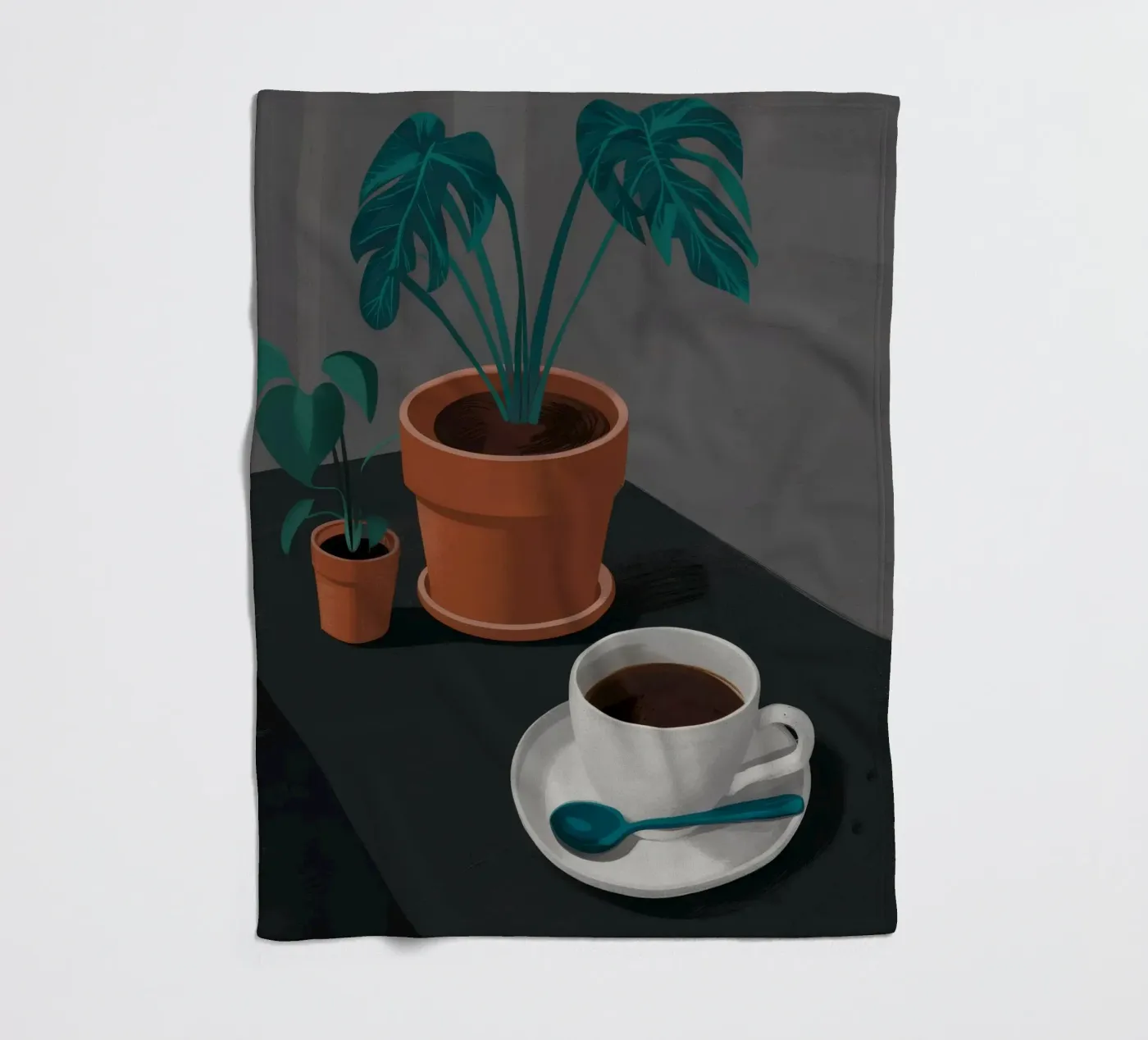 Caffè e Monstera coperta in pile da FadeAura