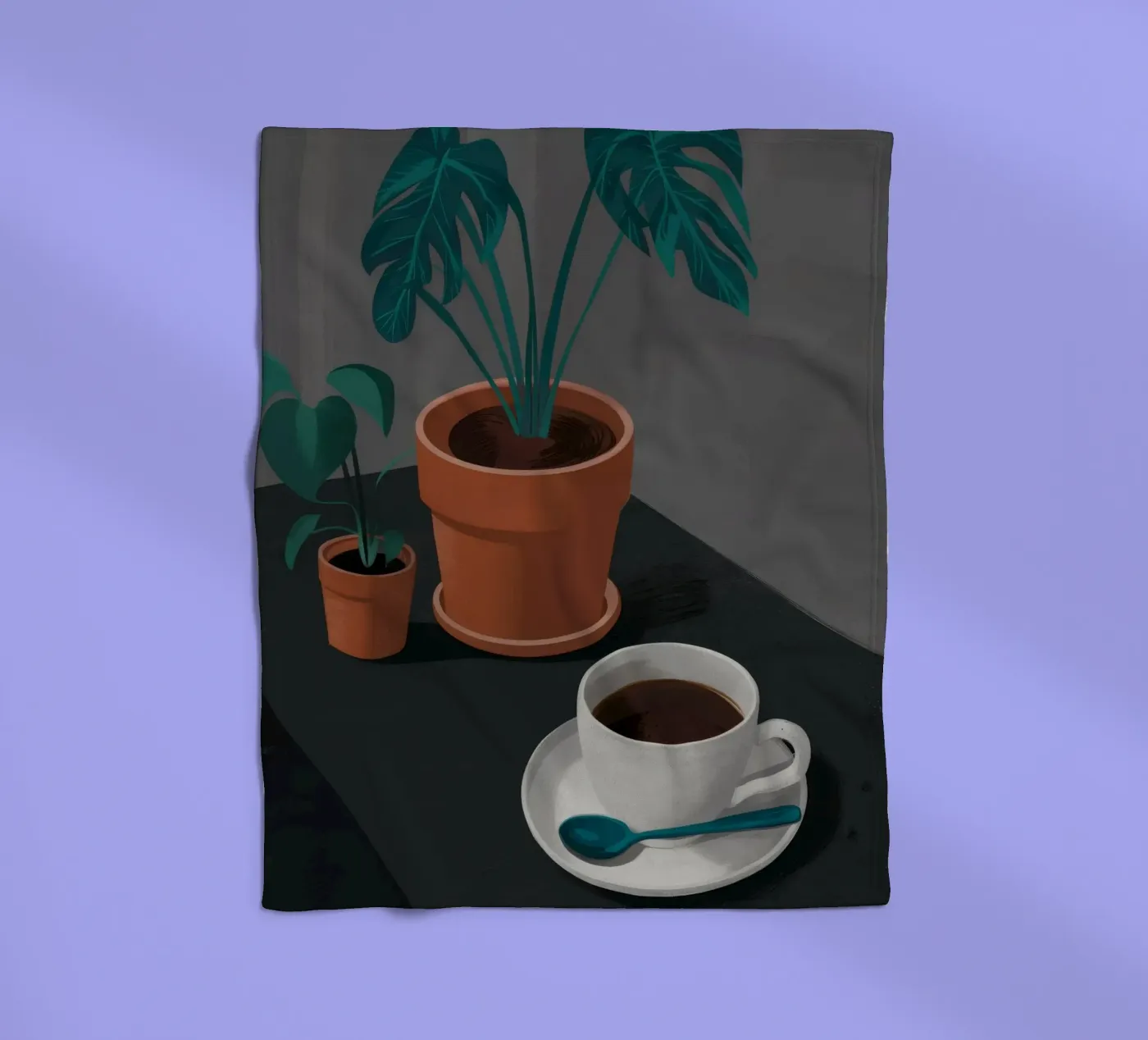 Caffè e Monstera coperta in pile da FadeAura