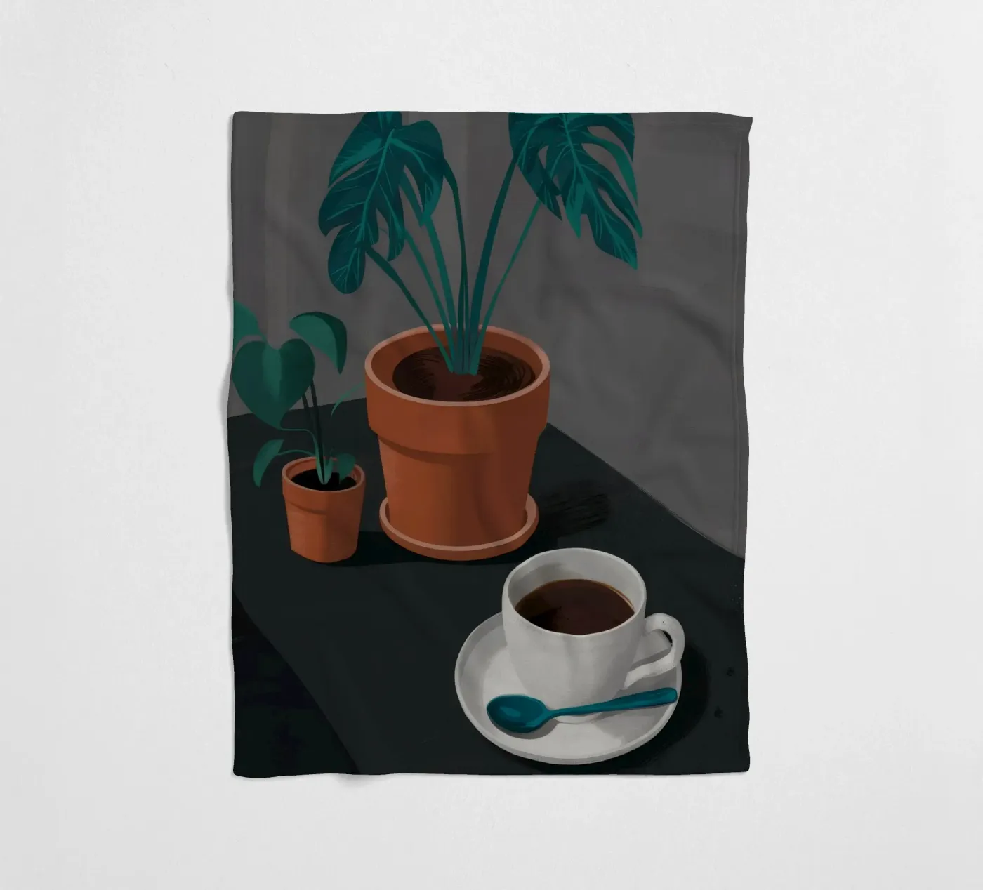 Caffè e Monstera coperta in pile da FadeAura
