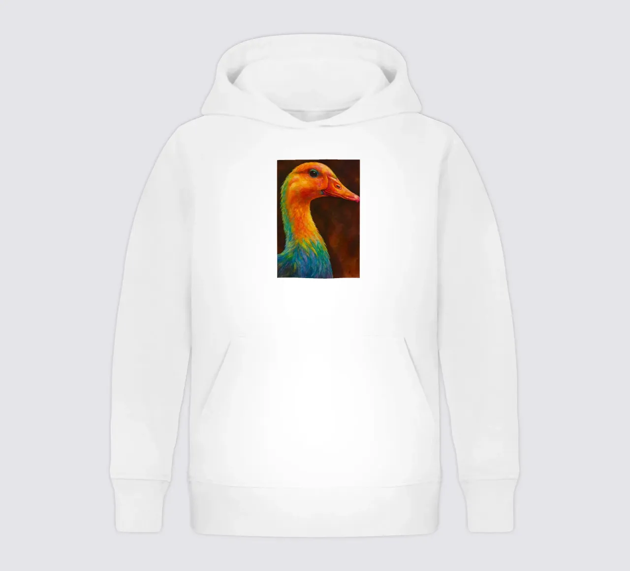 anatra pittura colorata felpa bambino con cappuccio da toegoe