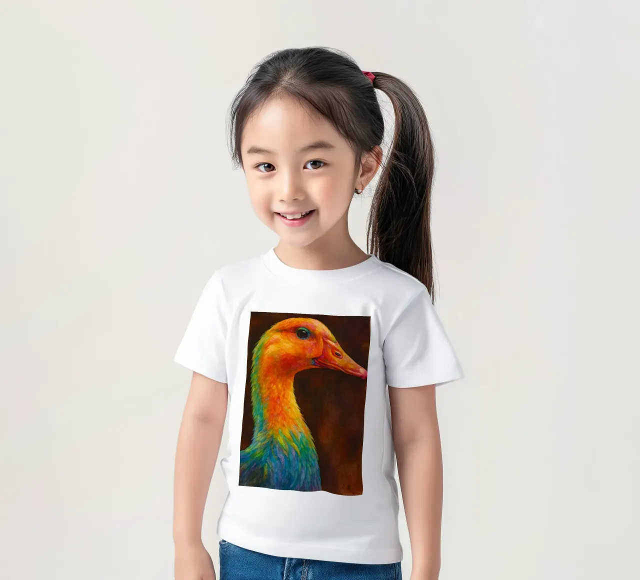 peinture colorée d'un canard t-shirt enfant de toegoe