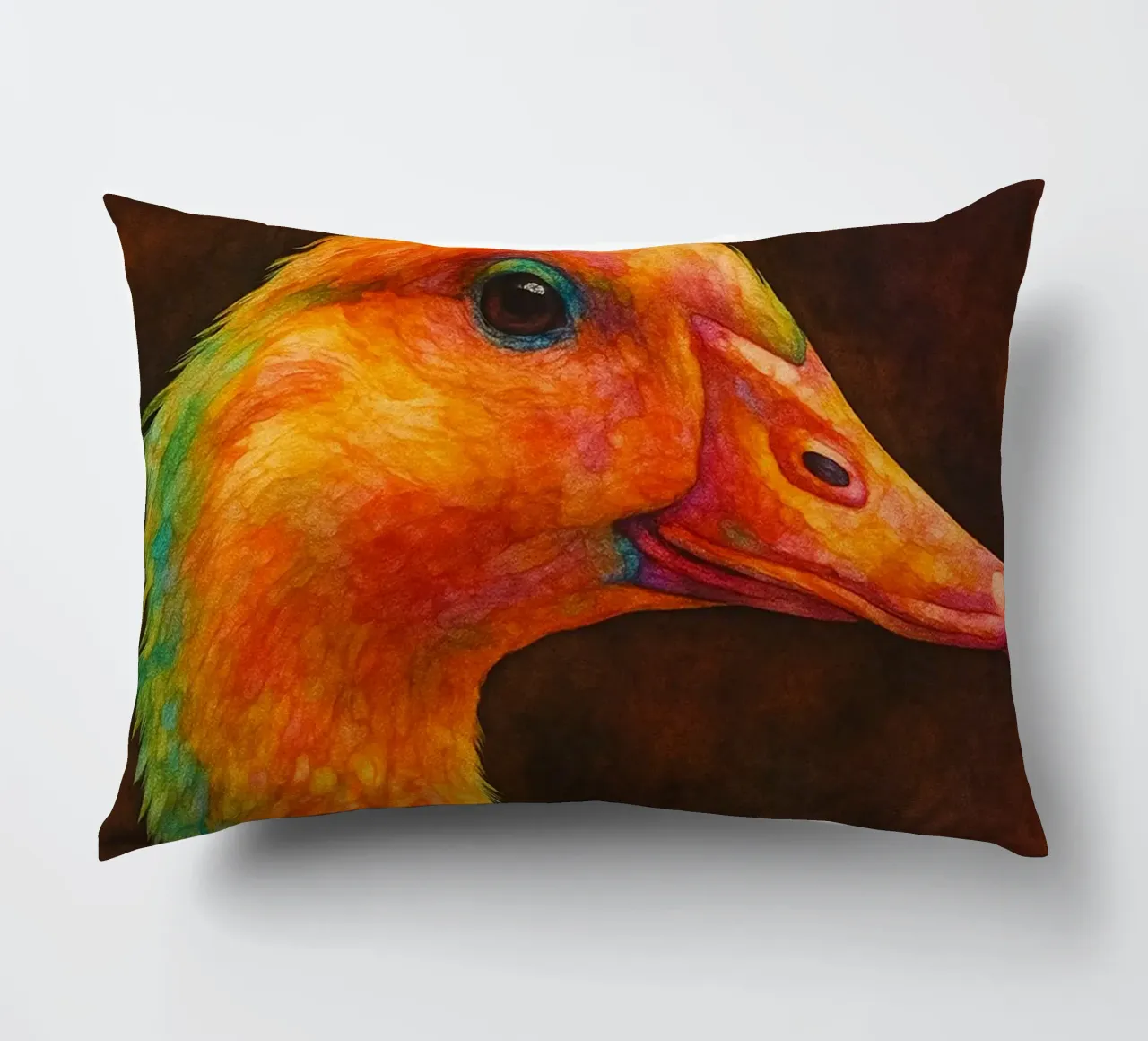 anatra pittura colorata cuscino da toegoe