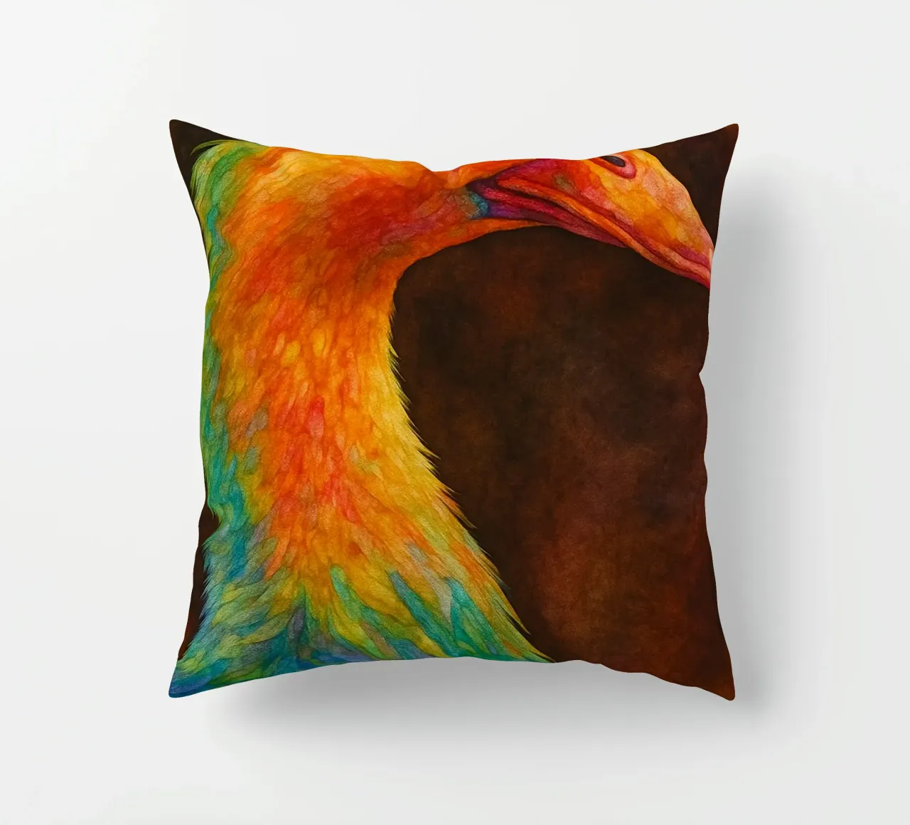 anatra pittura colorata cuscino da toegoe