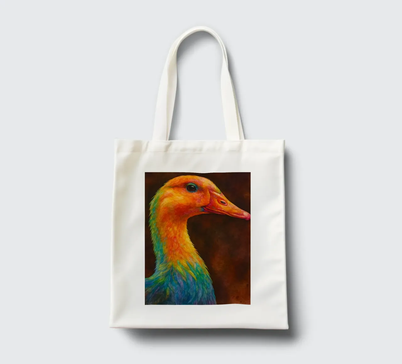 duck colorfull painting tote bag by toegoe