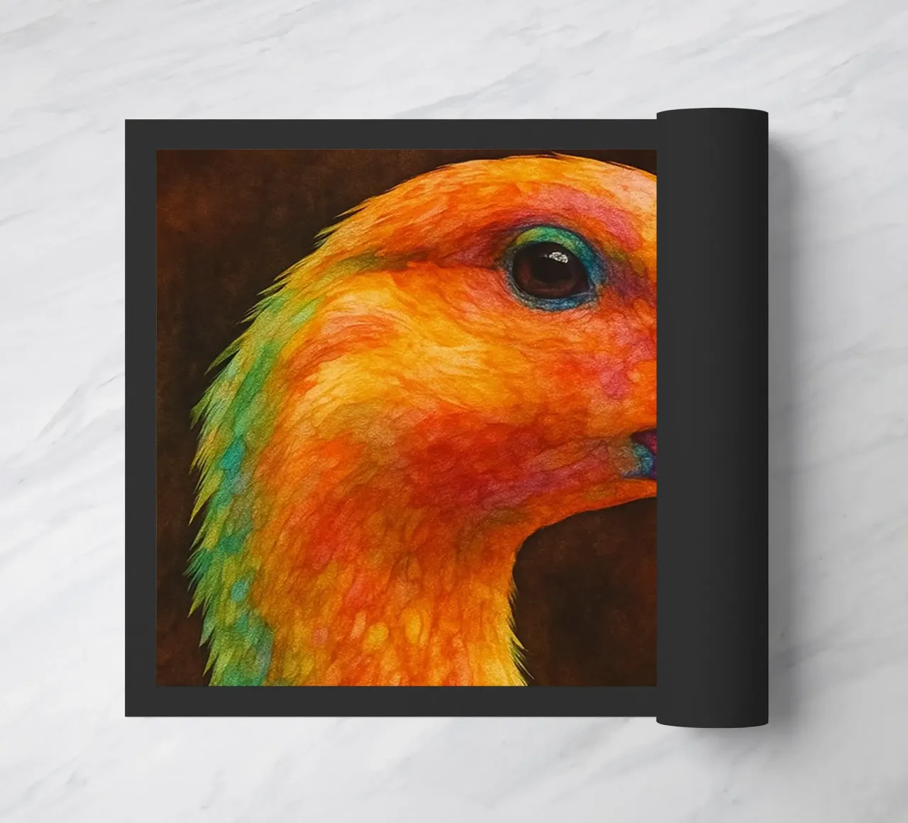 anatra pittura colorata zerbino da toegoe