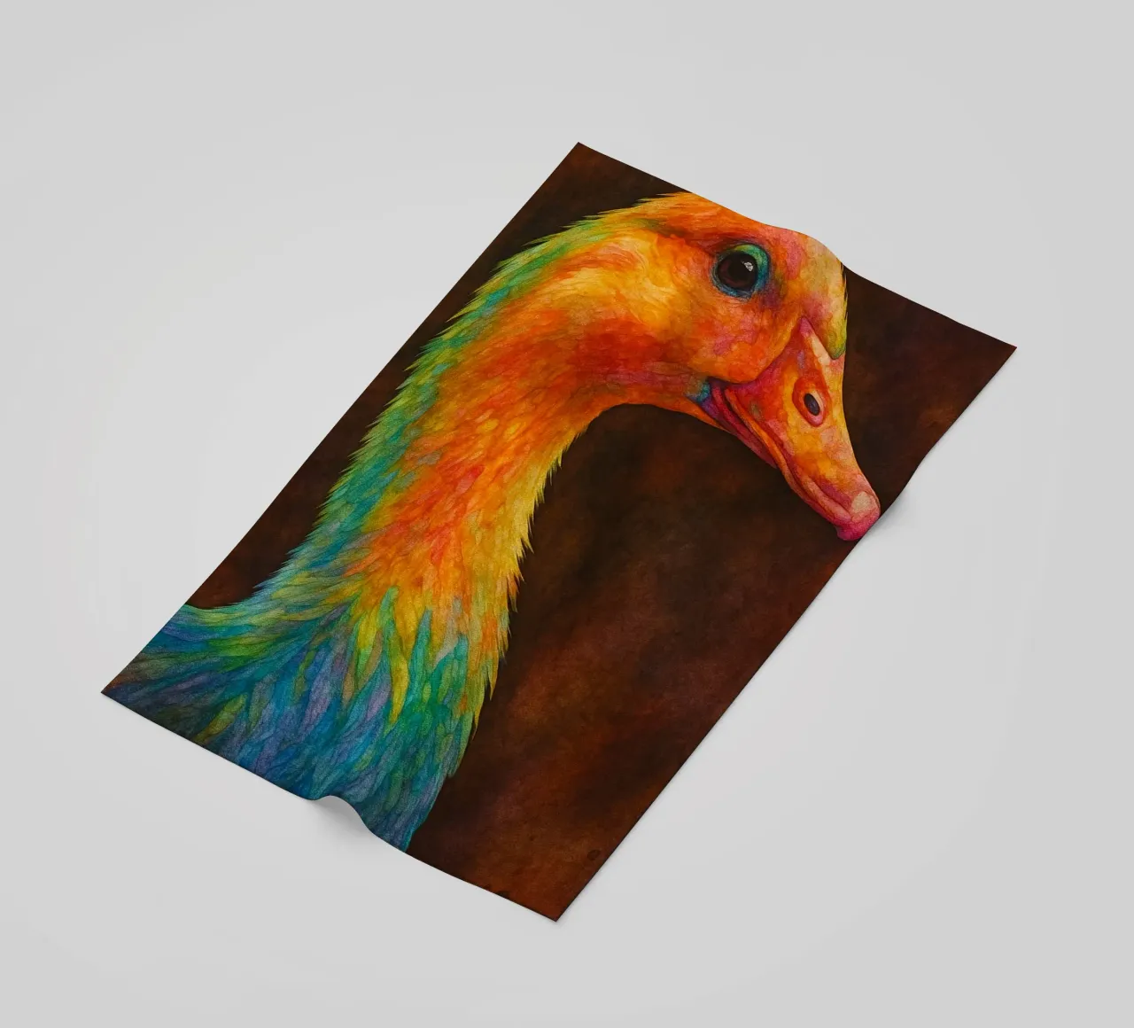 anatra pittura colorata telo mare da toegoe