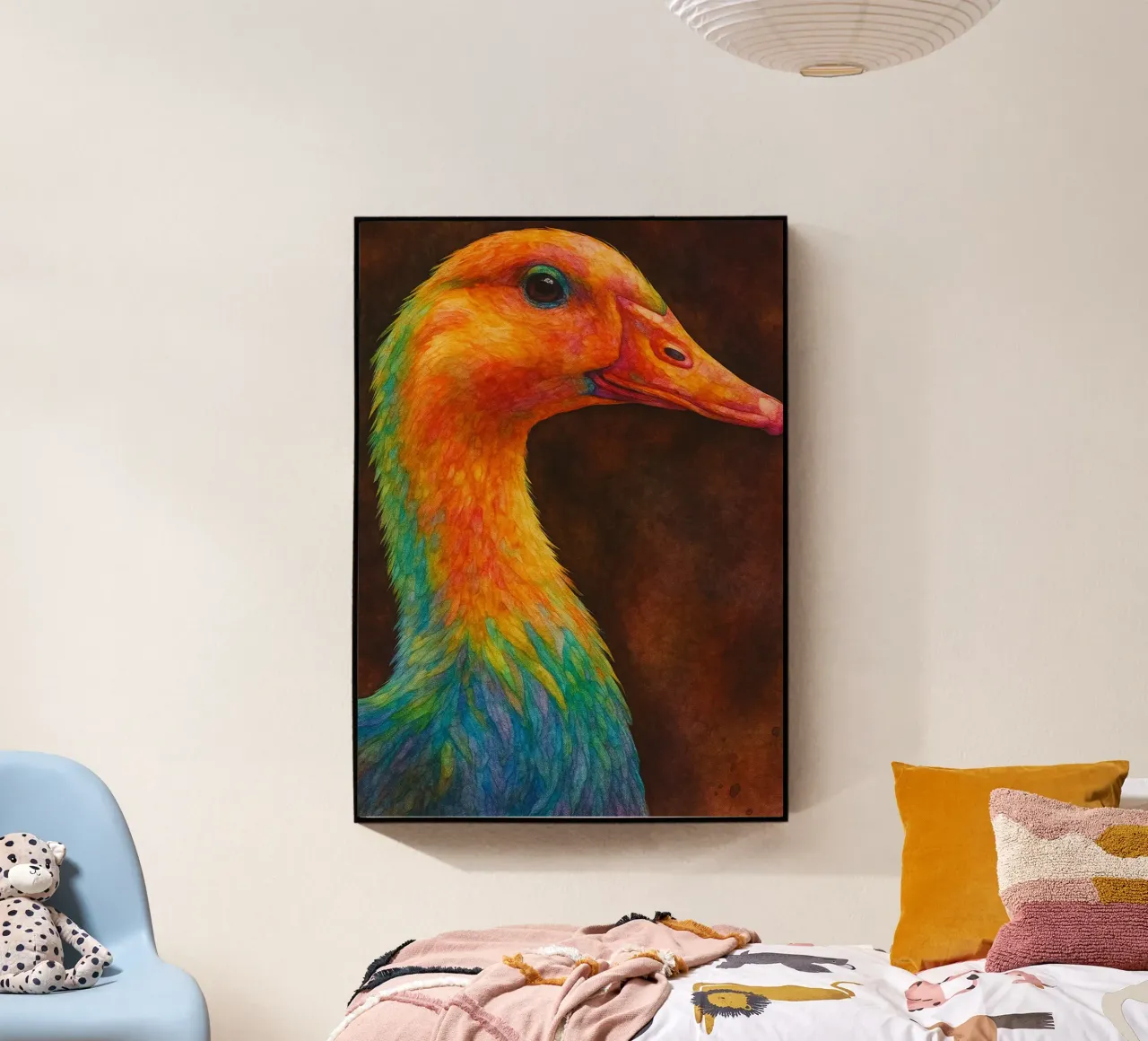 anatra pittura colorata plexiglass da toegoe