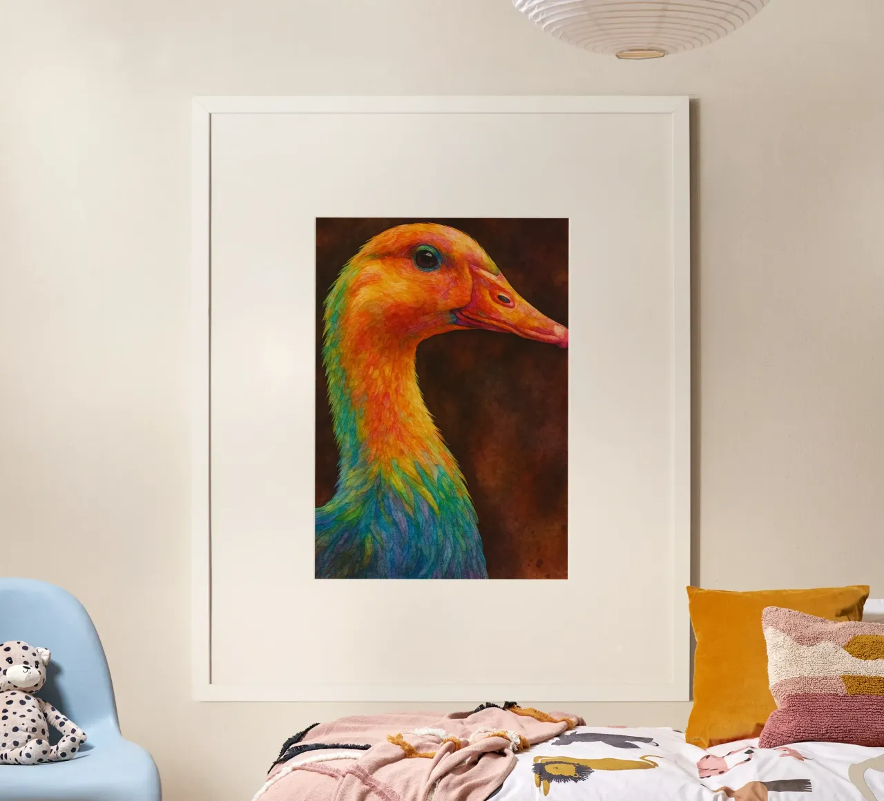 anatra pittura colorata poster da toegoe