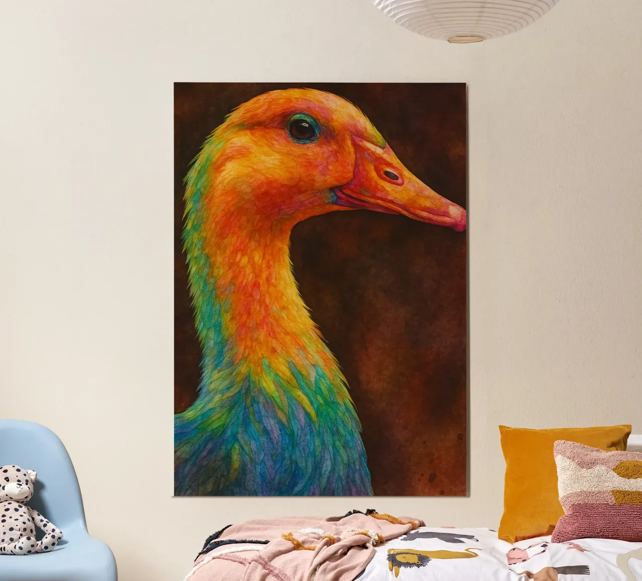 anatra pittura colorata poster da toegoe