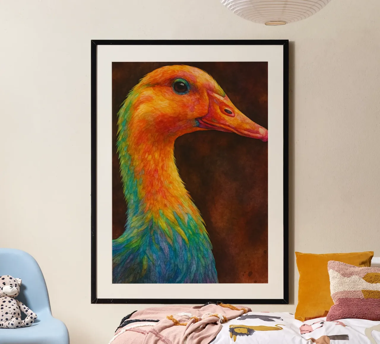 anatra pittura colorata poster da toegoe