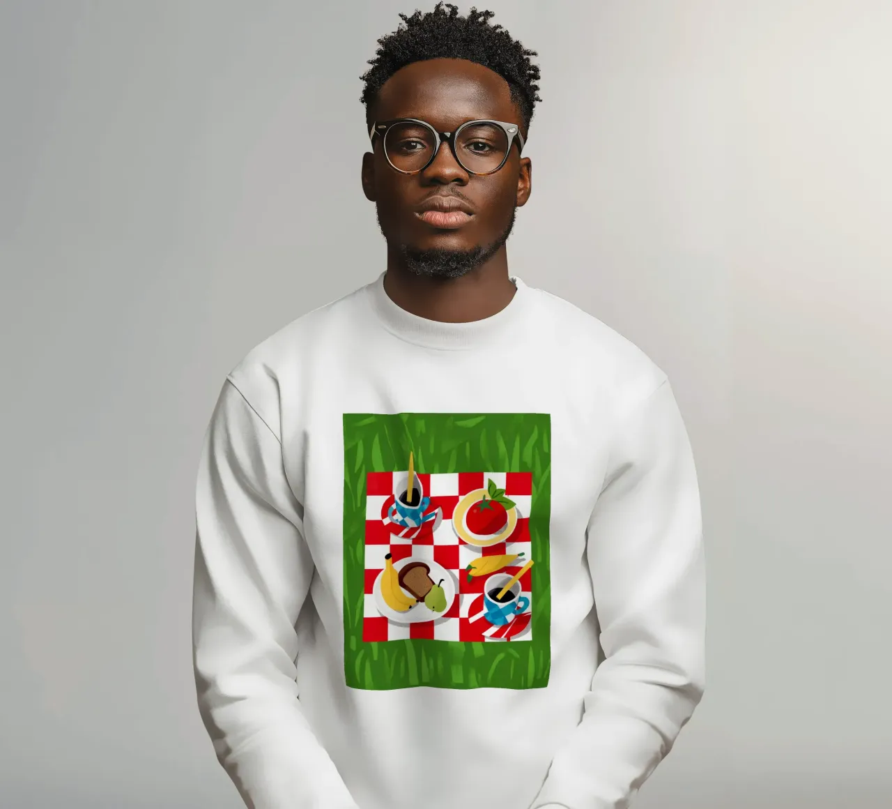 Geruite picknick plattegrond sweatshirt van Muse Artworks