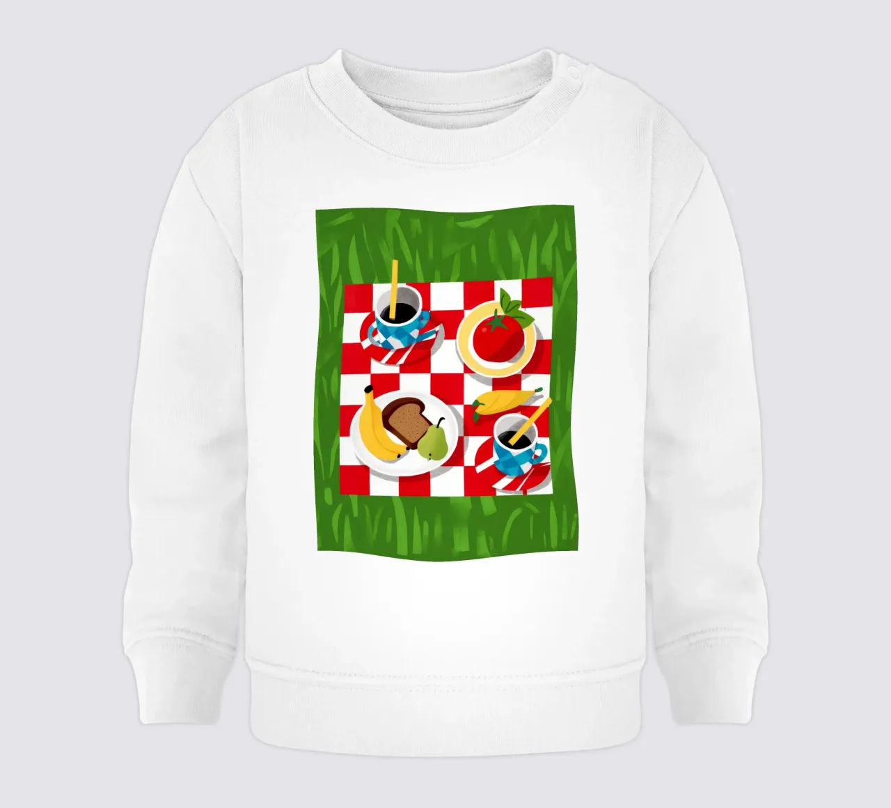 Picnic a scacchi Flatlay felpa neonato da Muse Artworks