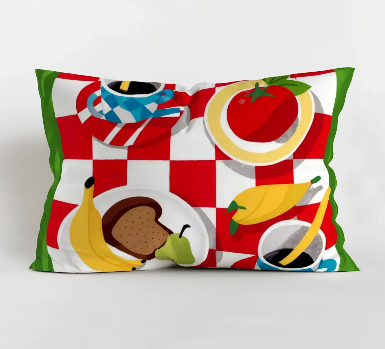 Picnic a scacchi Flatlay cuscino da Muse Artworks