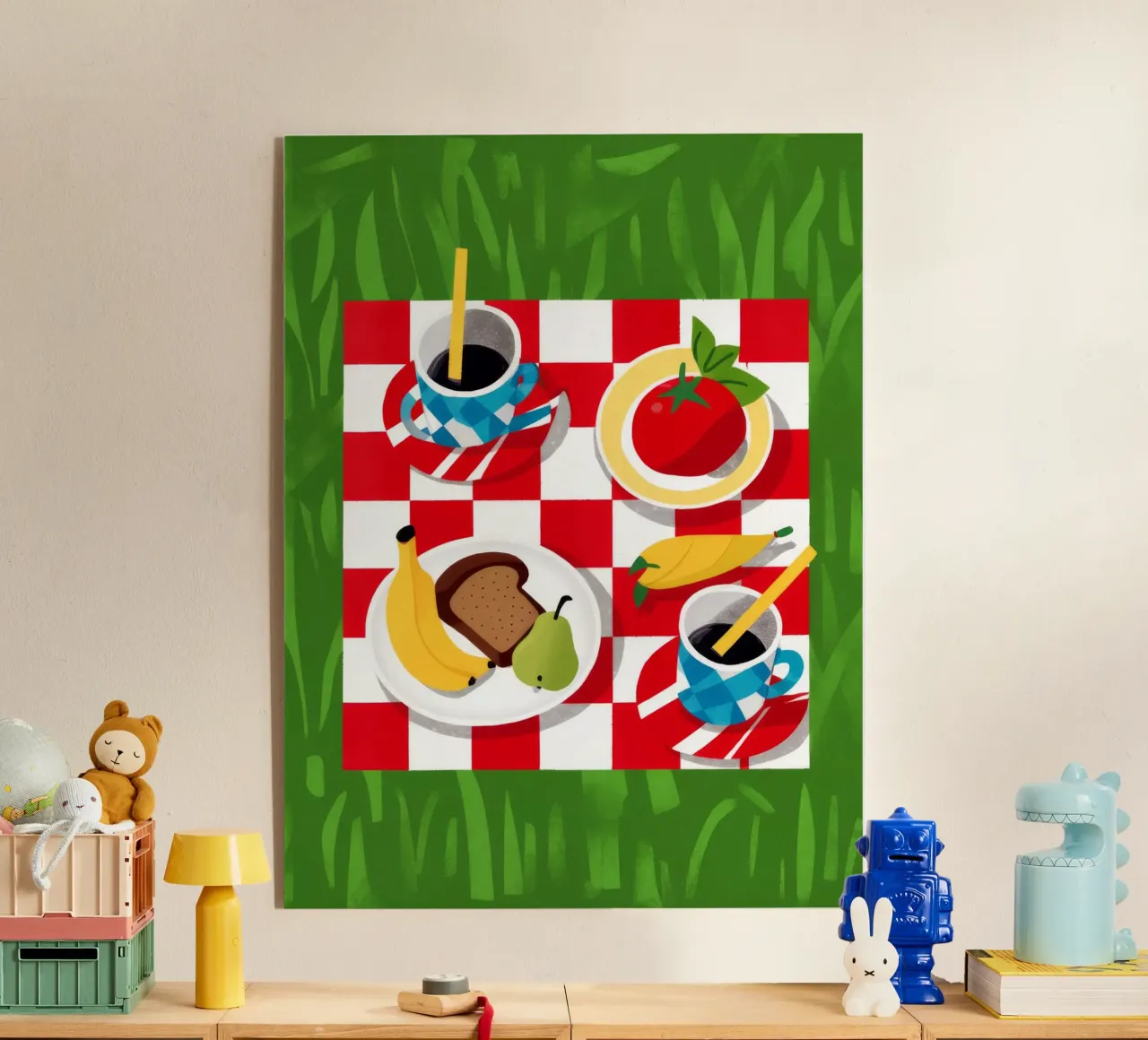 Picnic a scacchi Flatlay plexiglass da Muse Artworks