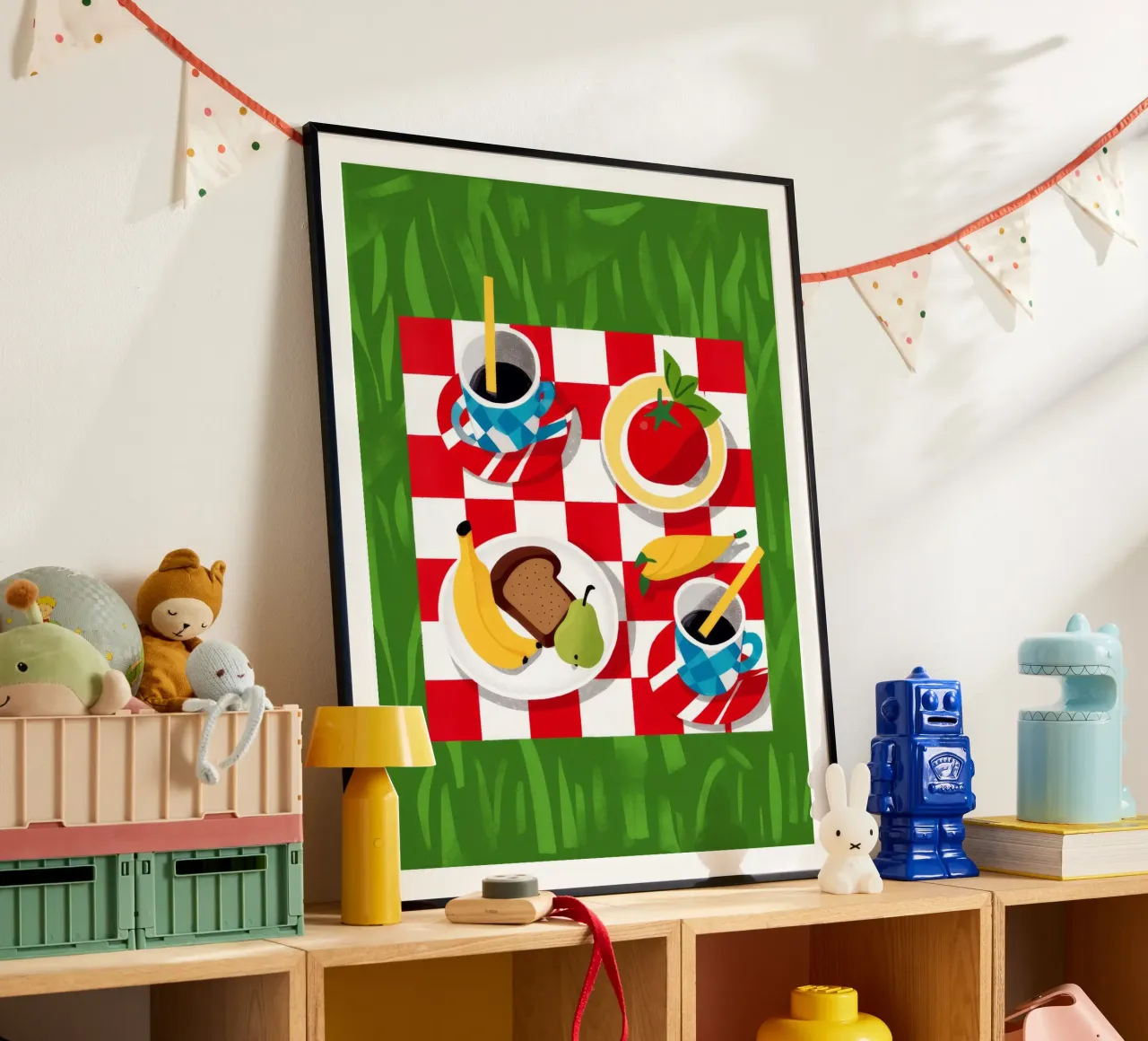 Picnic a scacchi Flatlay carta hahnemühle da Muse Artworks