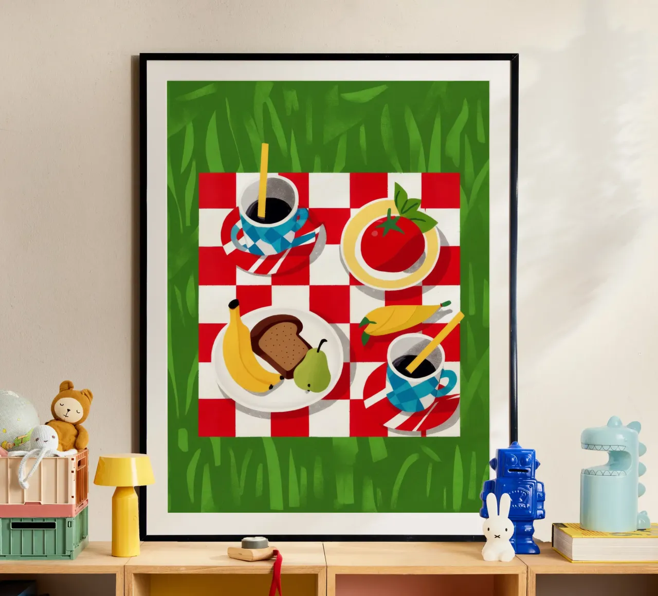 Picnic a scacchi Flatlay carta hahnemühle da Muse Artworks