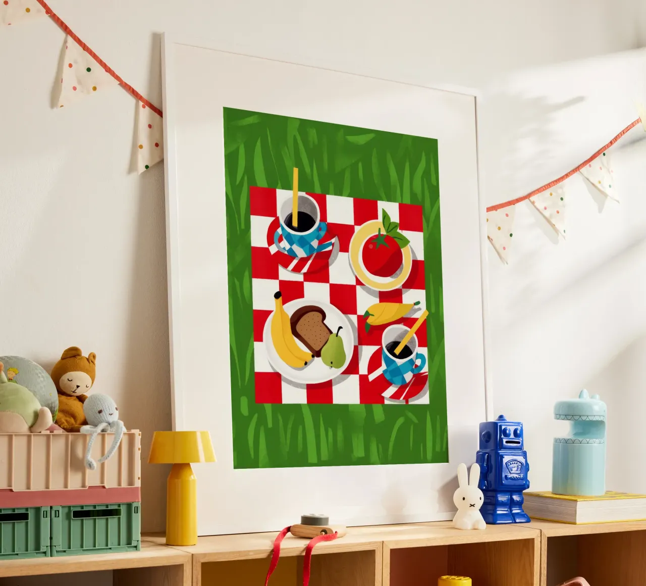Picnic a scacchi Flatlay carta hahnemühle da Muse Artworks