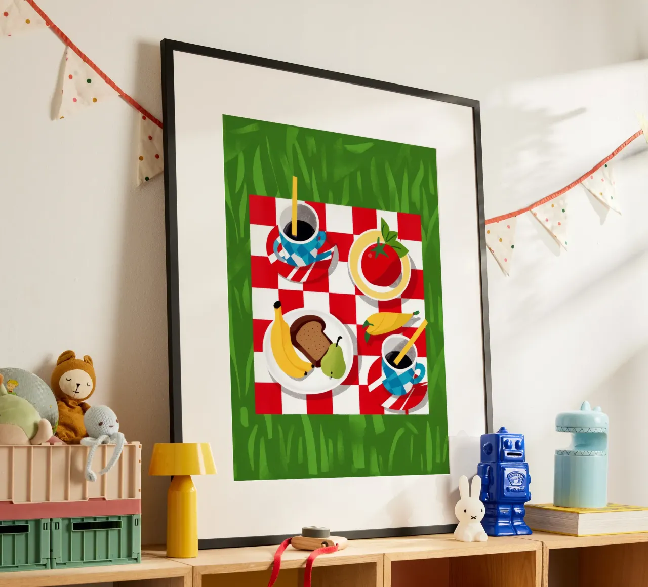 Picnic a scacchi Flatlay carta hahnemühle da Muse Artworks