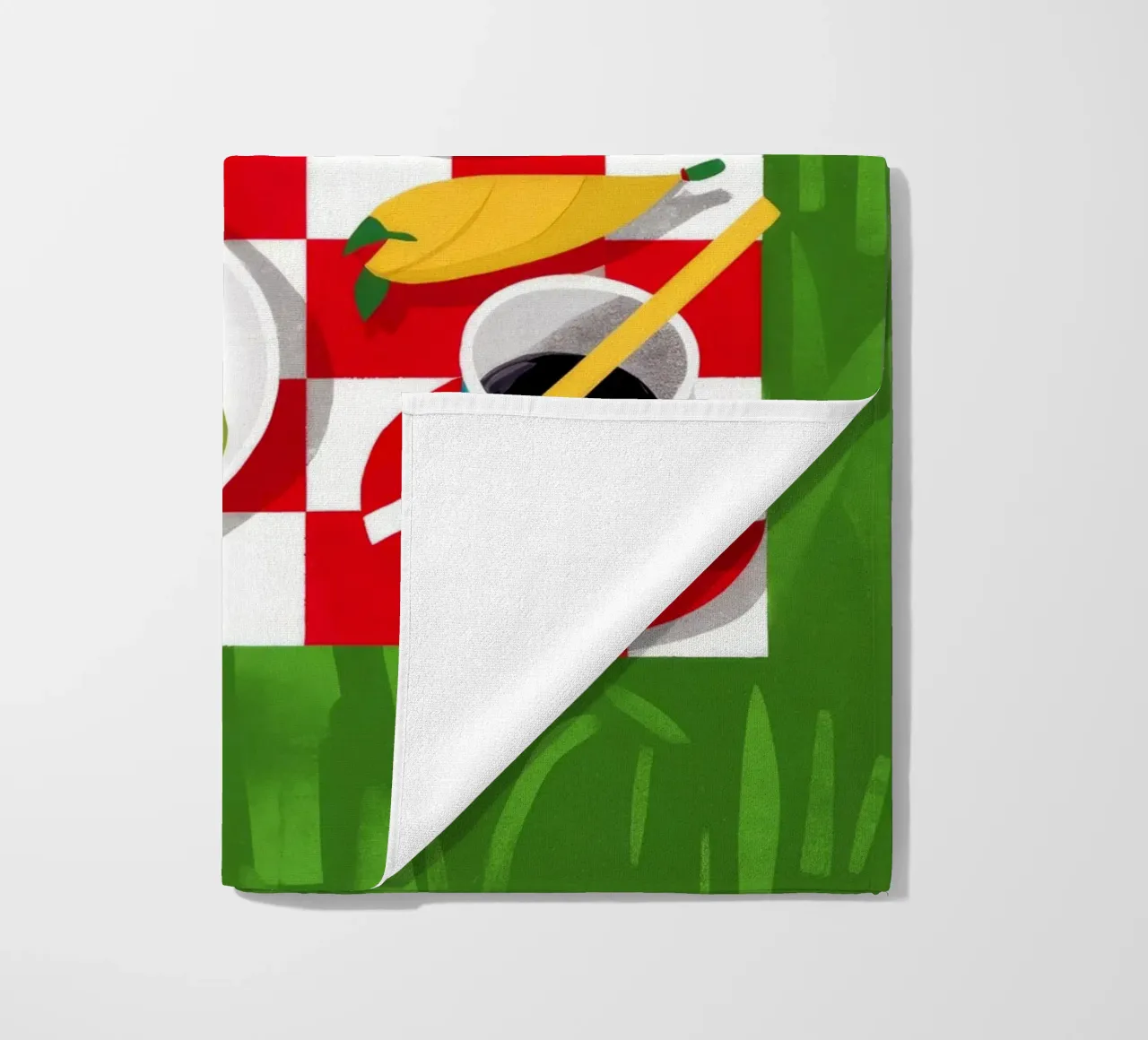Picnic a scacchi Flatlay telo mare da Muse Artworks