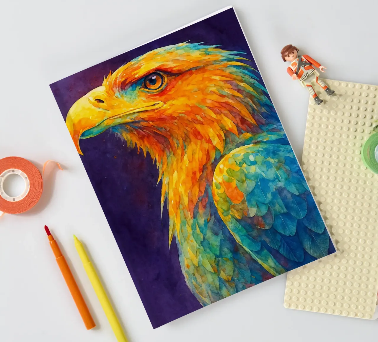 aigle peinture colorée carnet de notes de toegoe