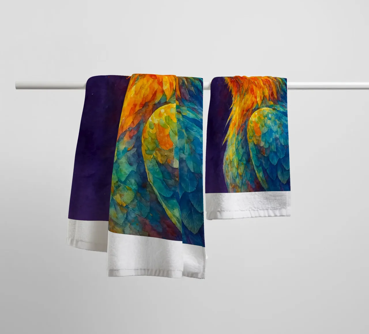 aigle peinture colorée serviette de bain de toegoe