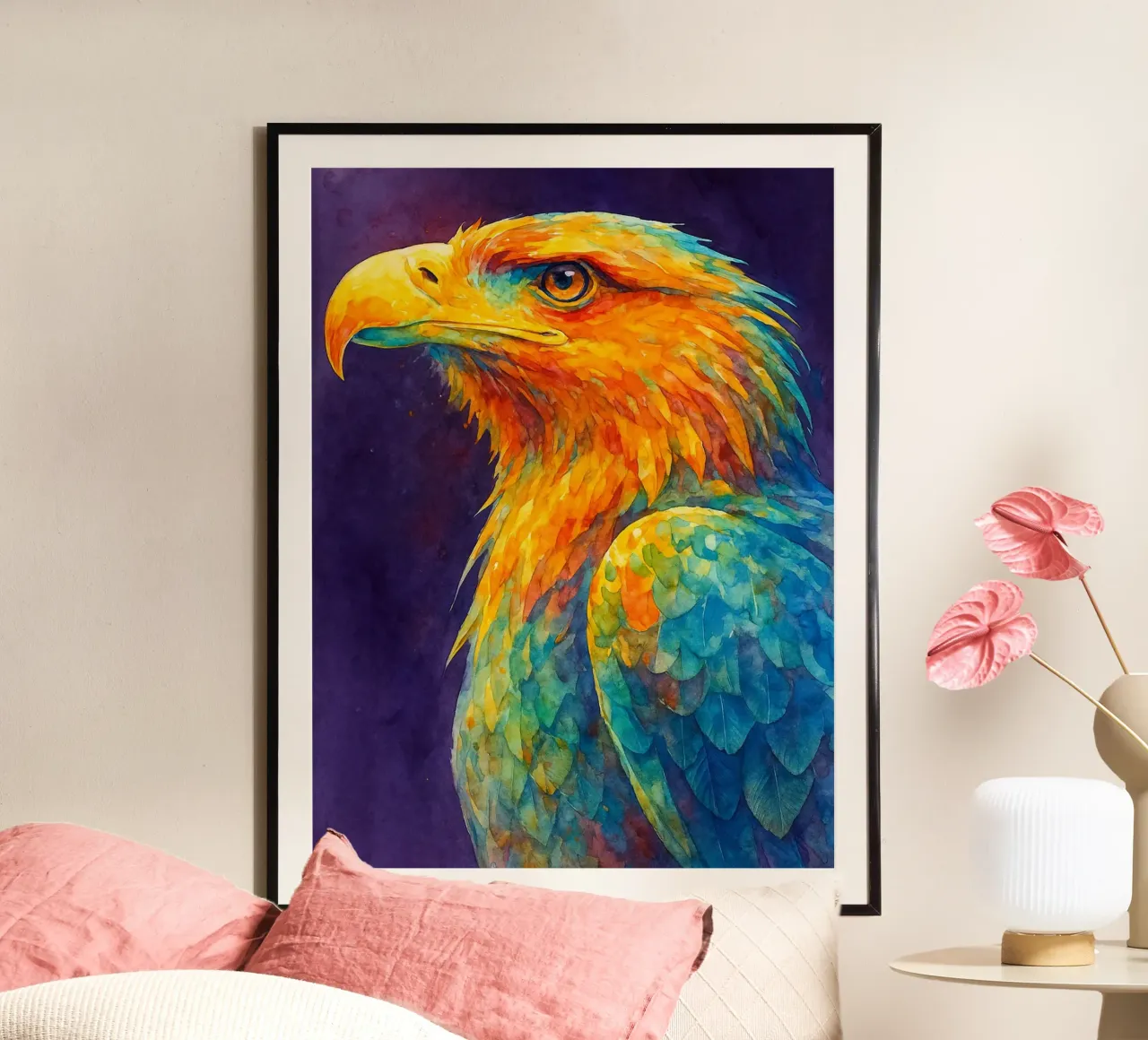 eagle colorfull painting poster by toegoe