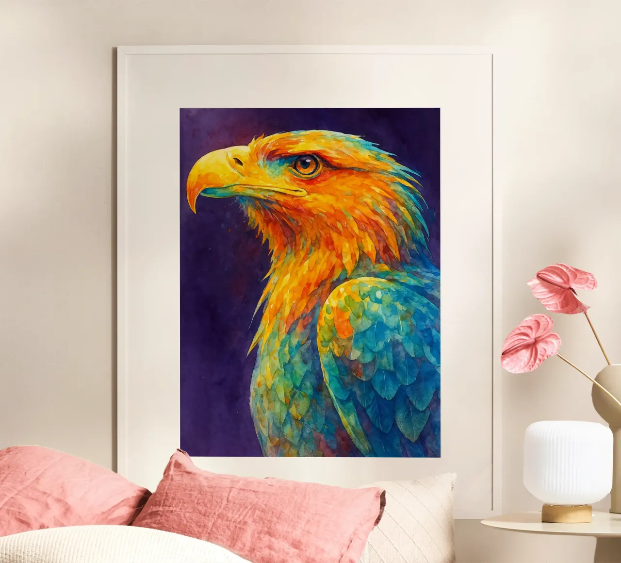 eagle colorfull painting poster by toegoe