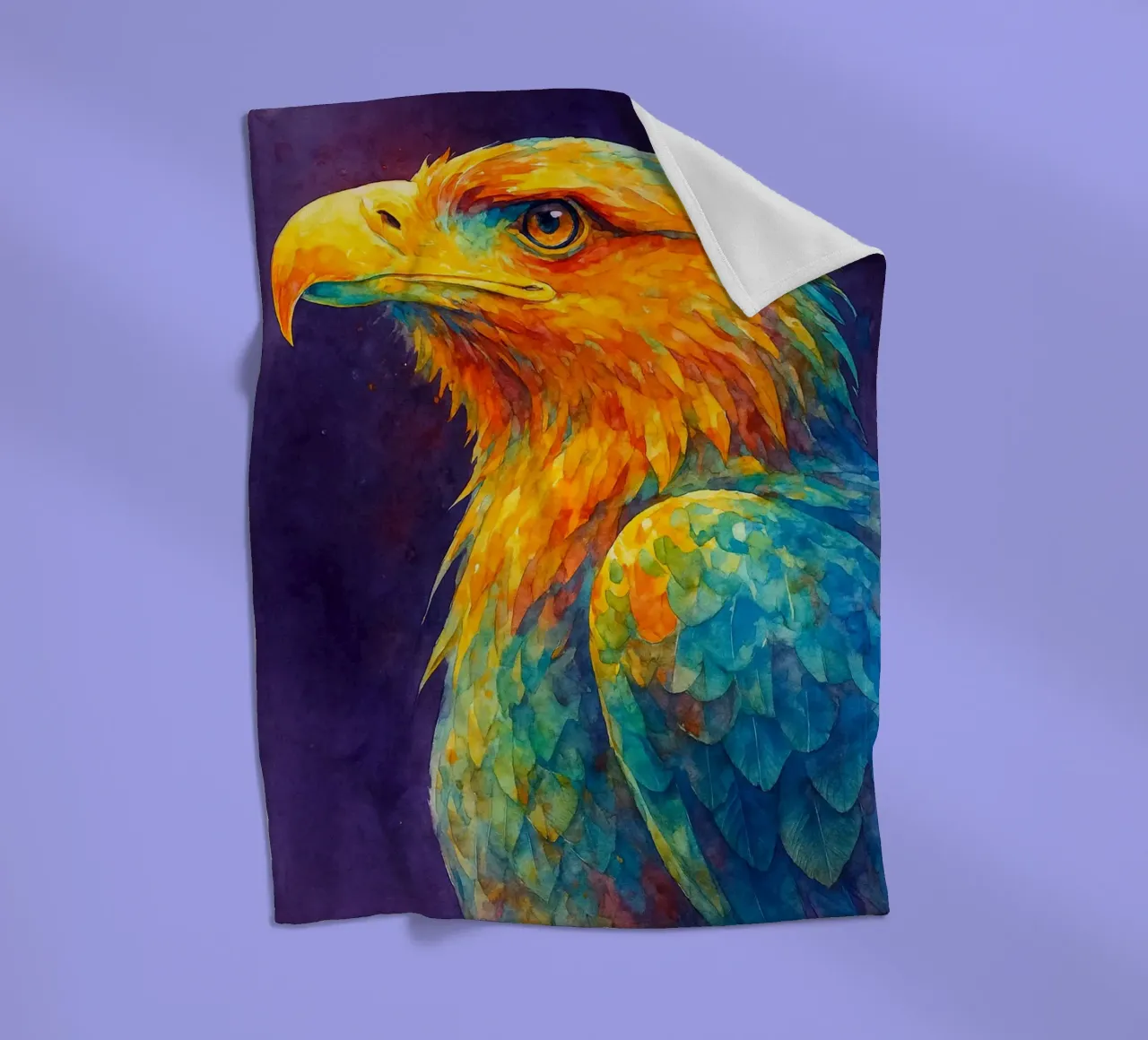 eagle colorfull painting fleece blanket by toegoe