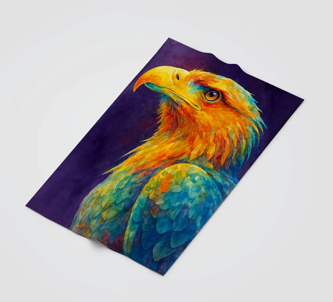 eagle colorfull painting fleece blanket by toegoe