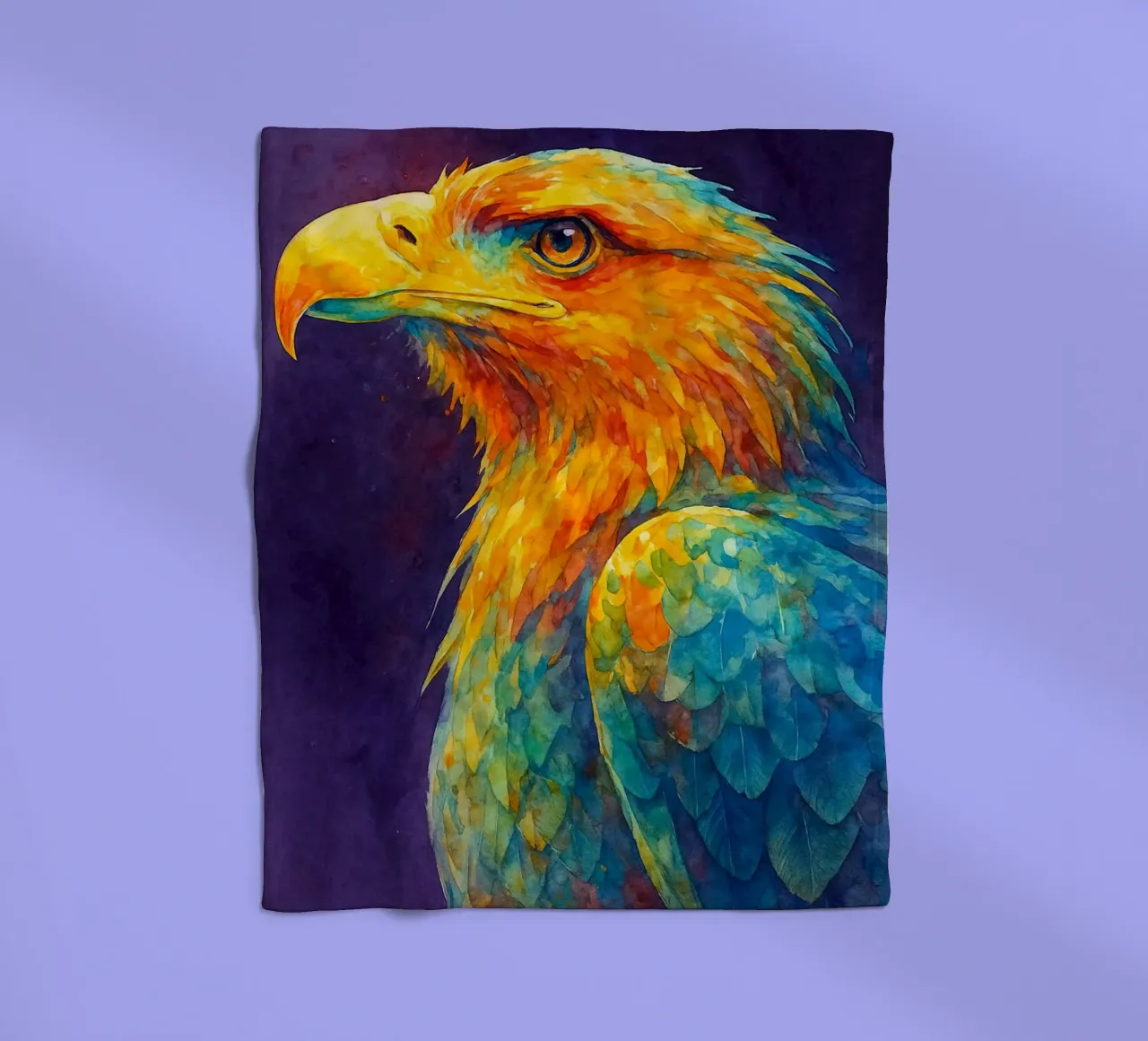 eagle colorfull painting fleece blanket by toegoe