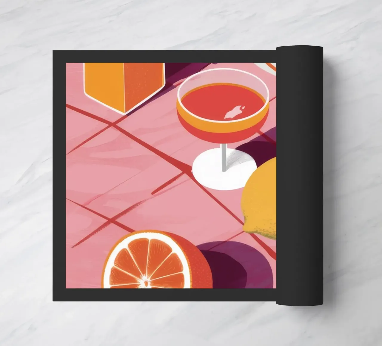 Citrus Juice Morning doormat by Muse Artworks