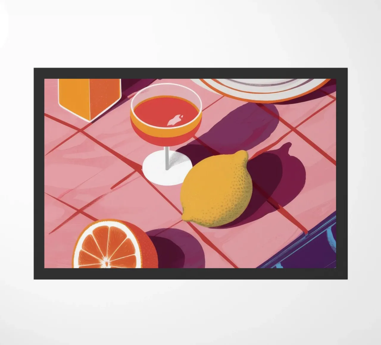 Citrus Juice Morning doormat by Muse Artworks