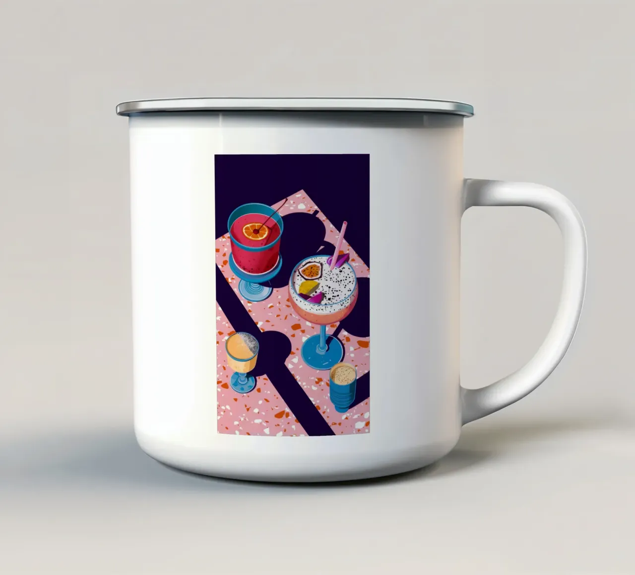 Cocktail Hour elaborato tazza in smalto da Muse Artworks