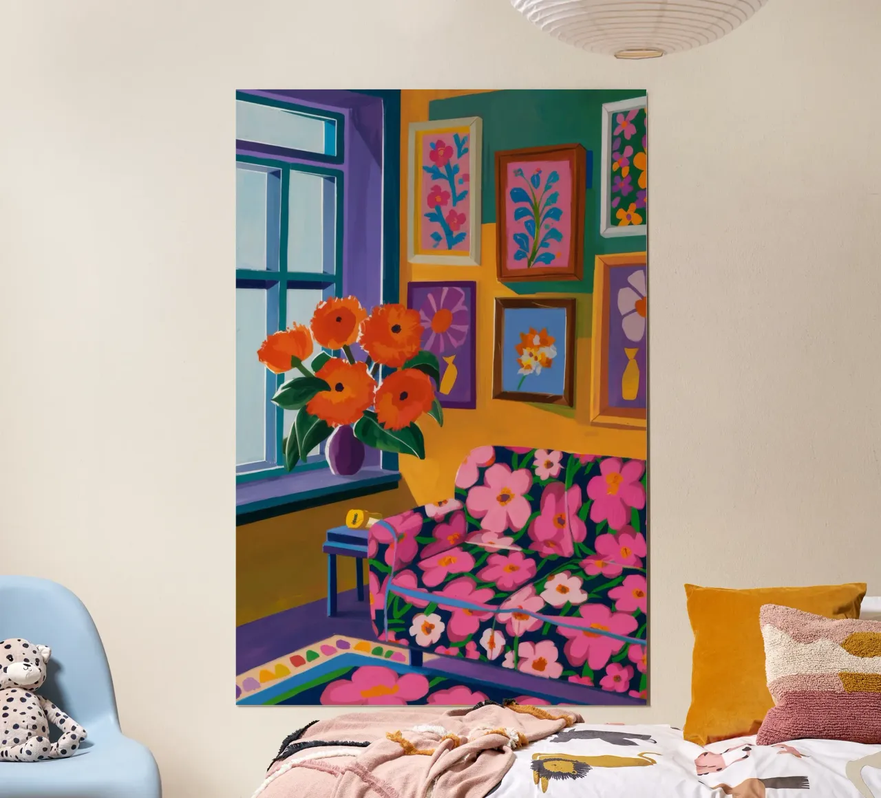 Floral Sofa Gallery Wall poster with aluminum frame by FadeAura