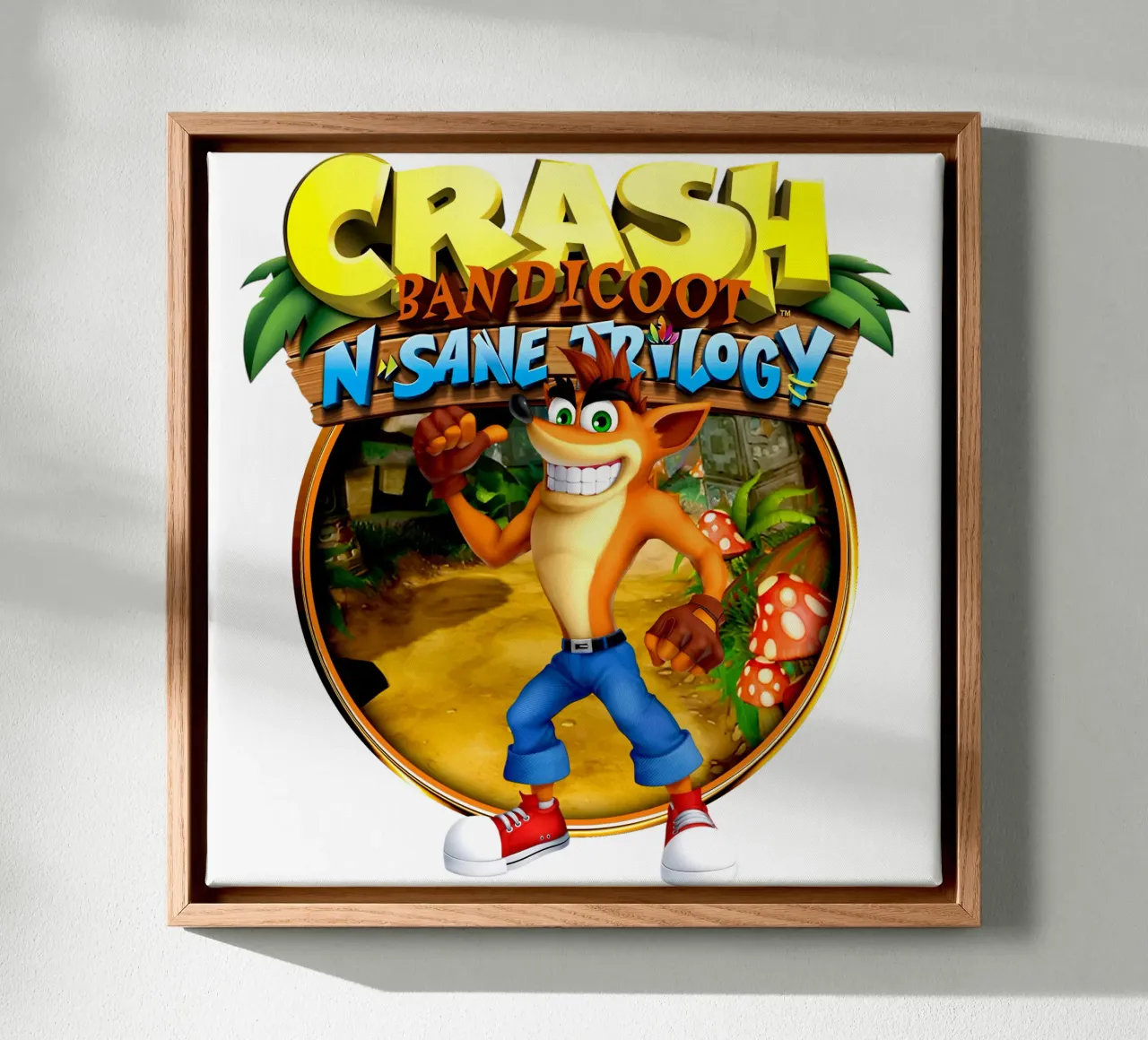 Crash bandicoot - Games Retro tela con Cornice a cassetta da Deepness