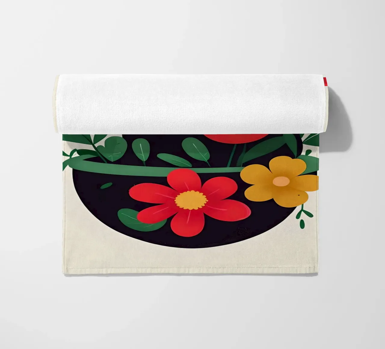 Gatto nero in vaso di fiori telo mare da 🥝 KIWI STORE