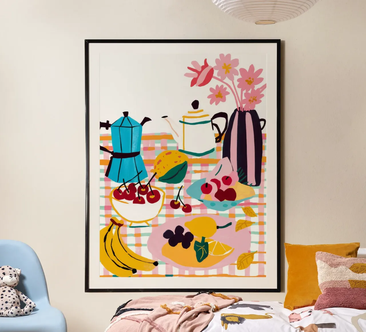 Medley per la colazione Stillness poster con telaio in plastica da Muse Artworks
