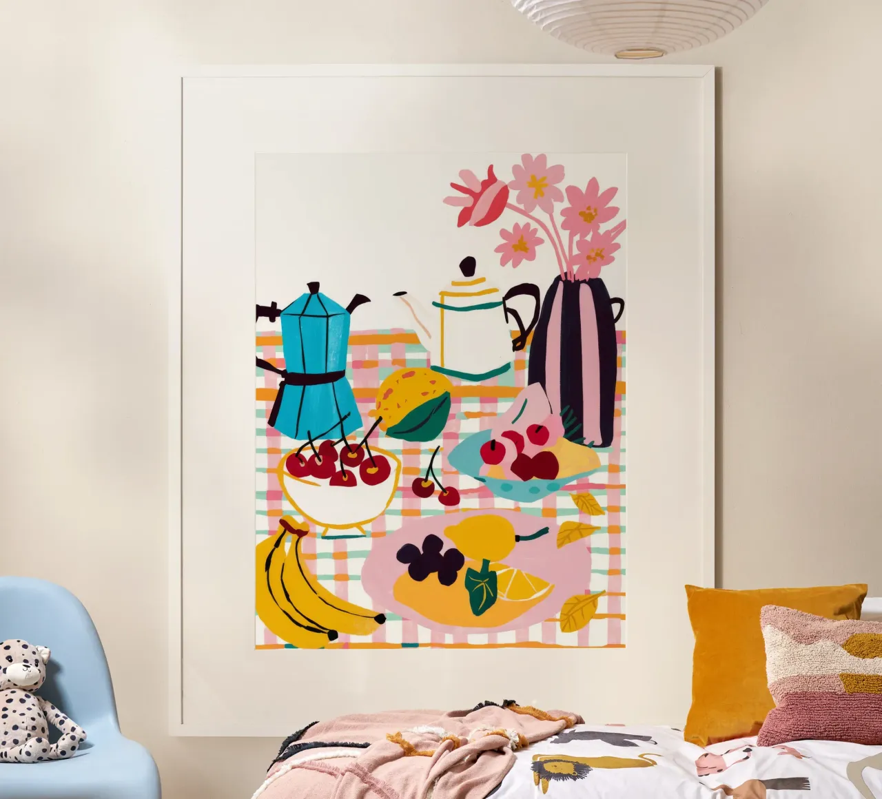 Medley per la colazione Stillness poster con telaio in plastica da Muse Artworks