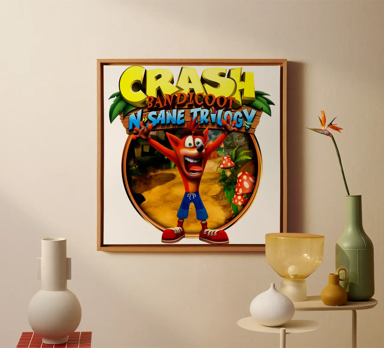 Crash Bandicoot - Retro Racing Games tela con Cornice a cassetta da Deepness