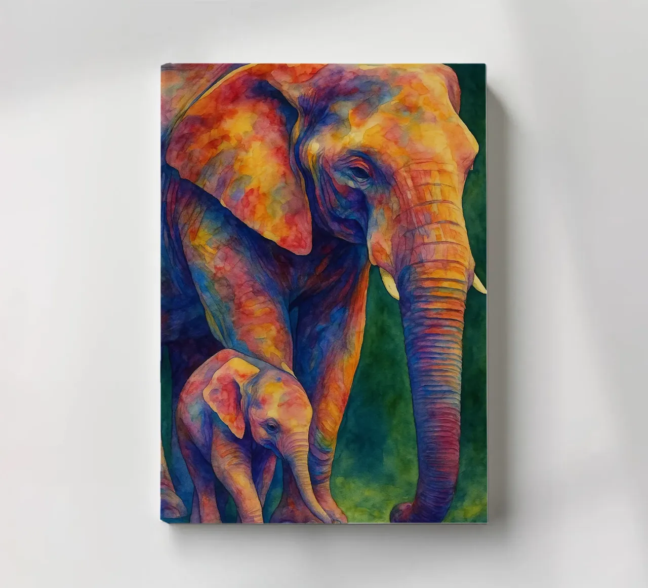 elephant and her cube colorfull painting notebook by toegoe