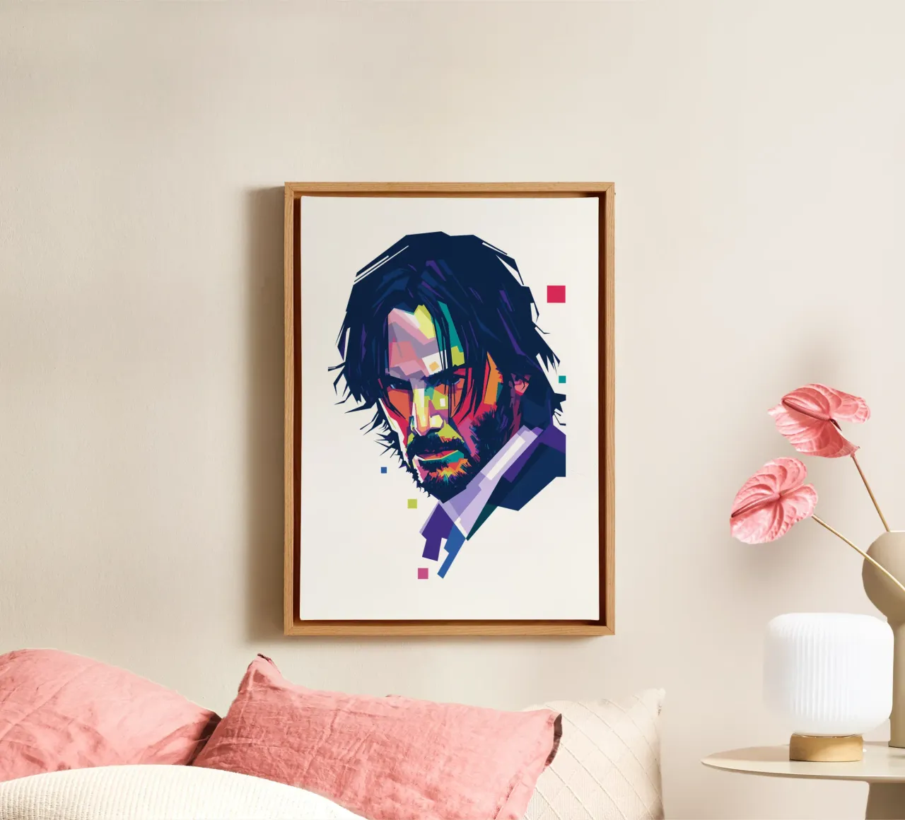John Wick Pop Art | WPAP tela con Cornice a cassetta da Alkahfsmart