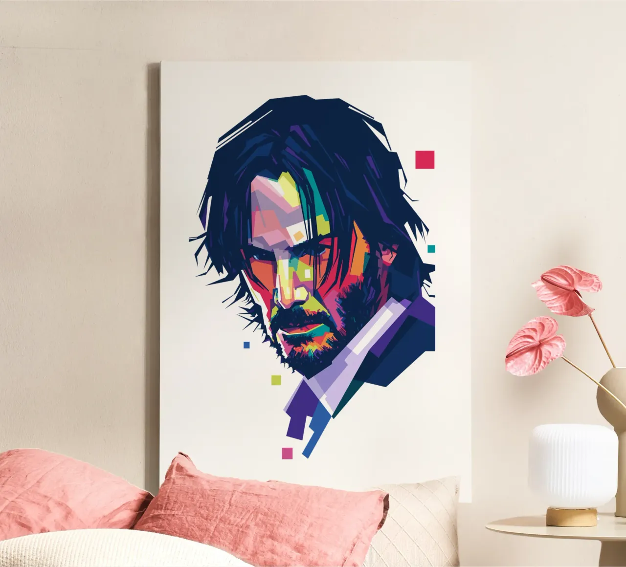 John Wick Pop Art | WPAP tela con Cornice a cassetta da Alkahfsmart