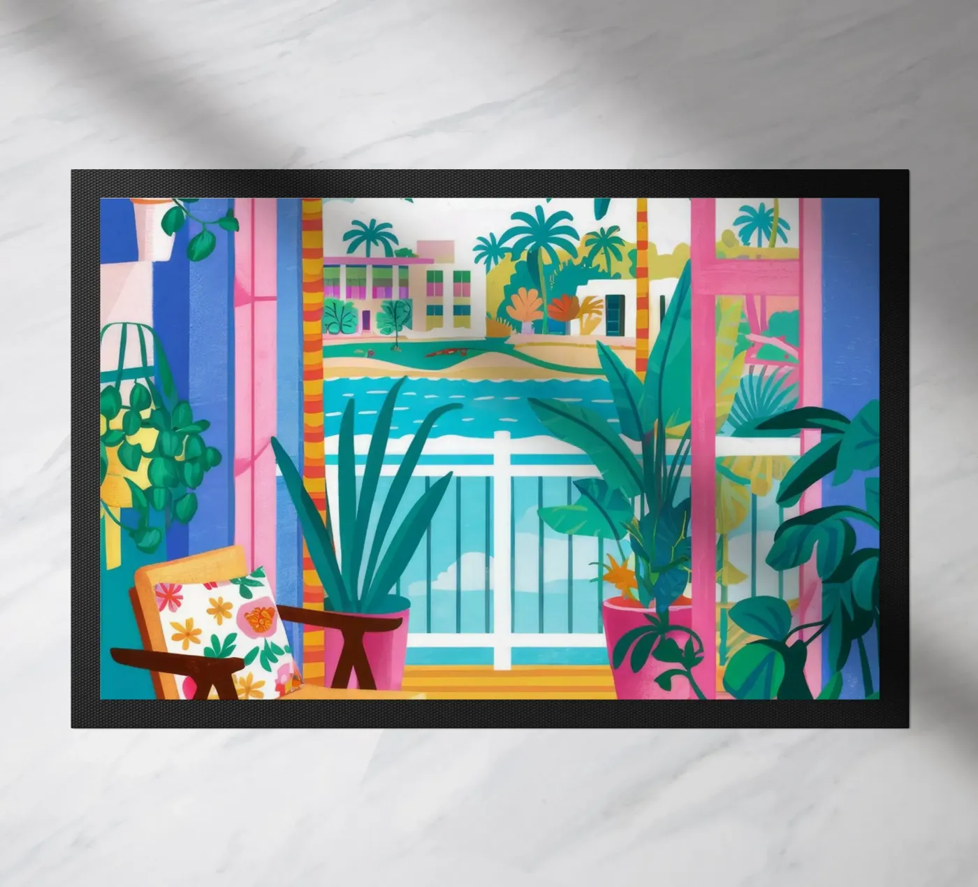 Maximalist Window View Fußmatte von FadeAura
