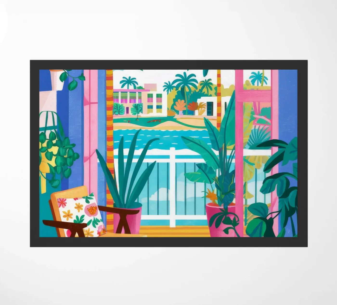 Maximalist Window View Fußmatte von FadeAura