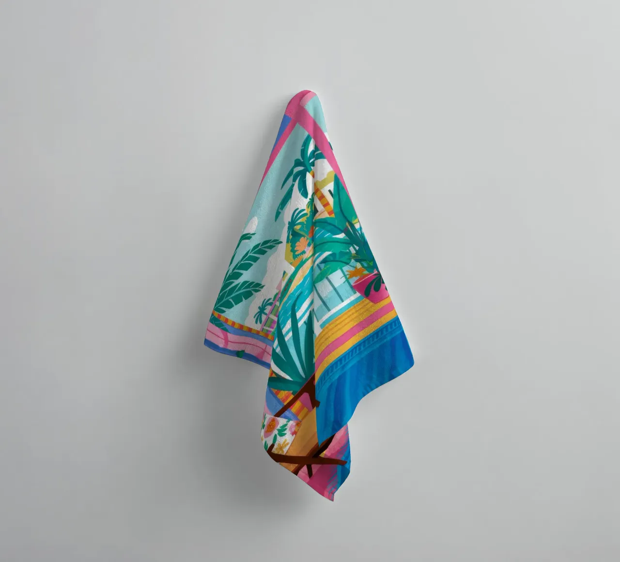 Maximalist Window View towel by FadeAura