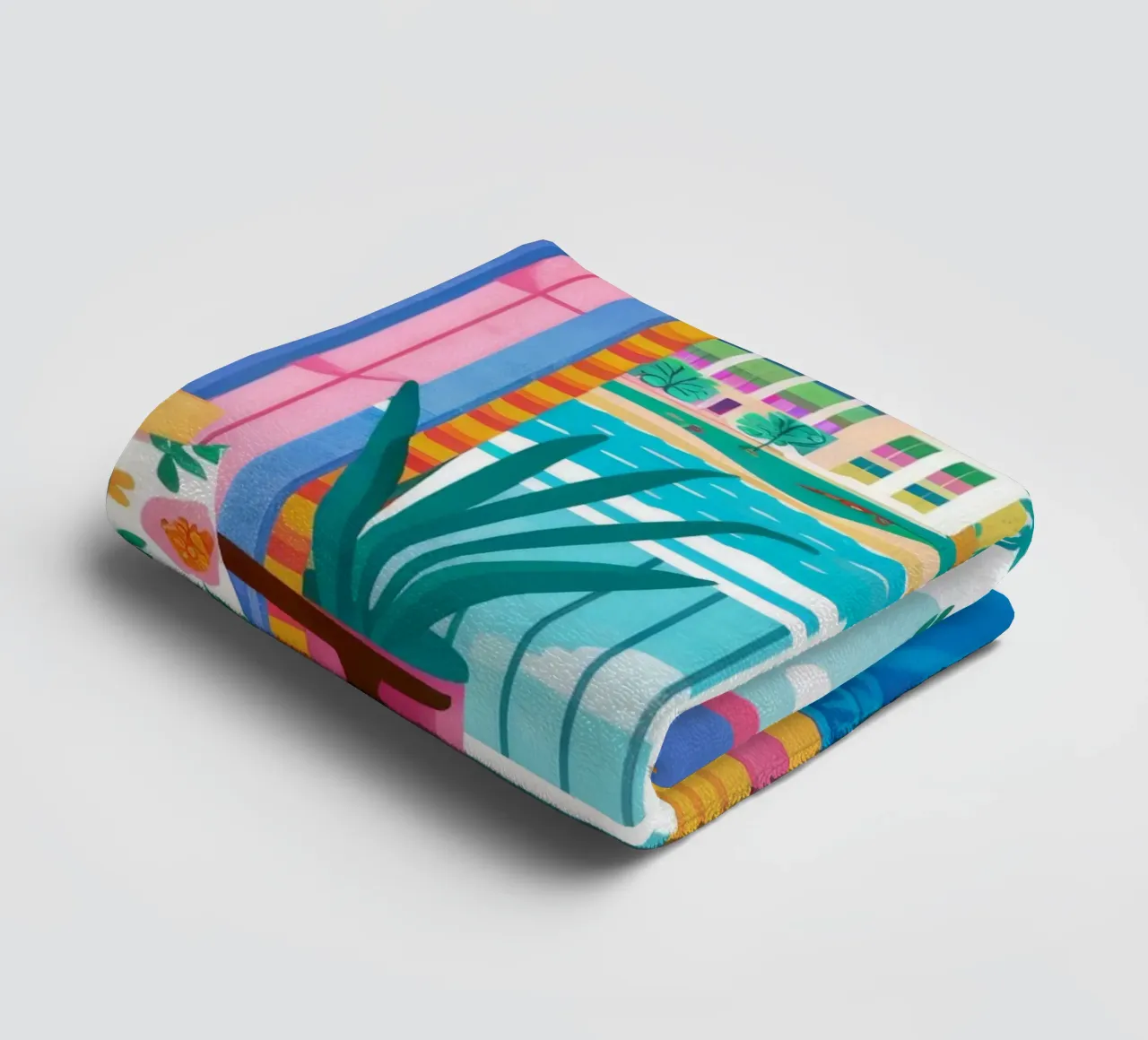 Maximalist Window View towel by FadeAura
