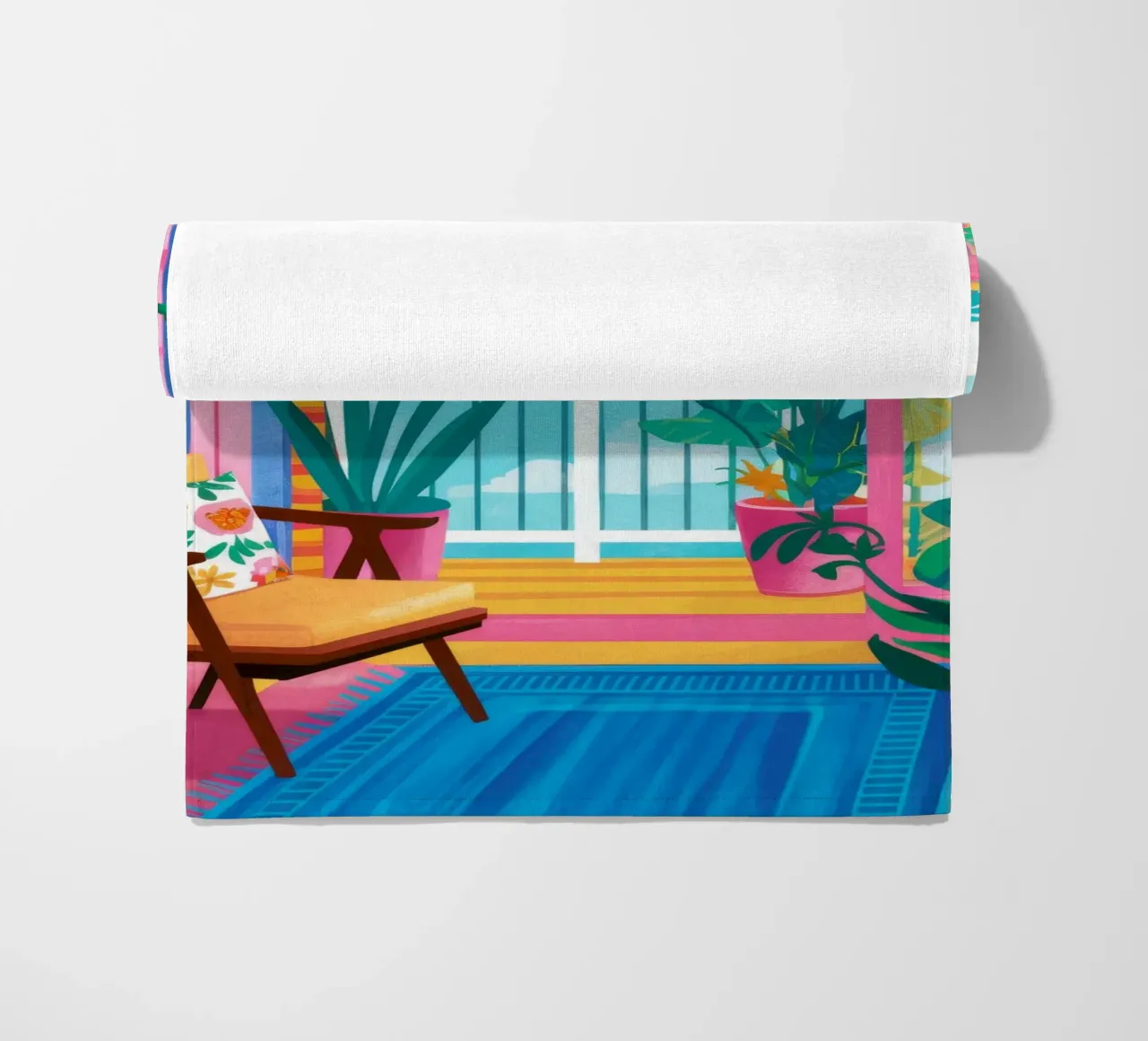 Maximalist Window View toalla de playa de FadeAura