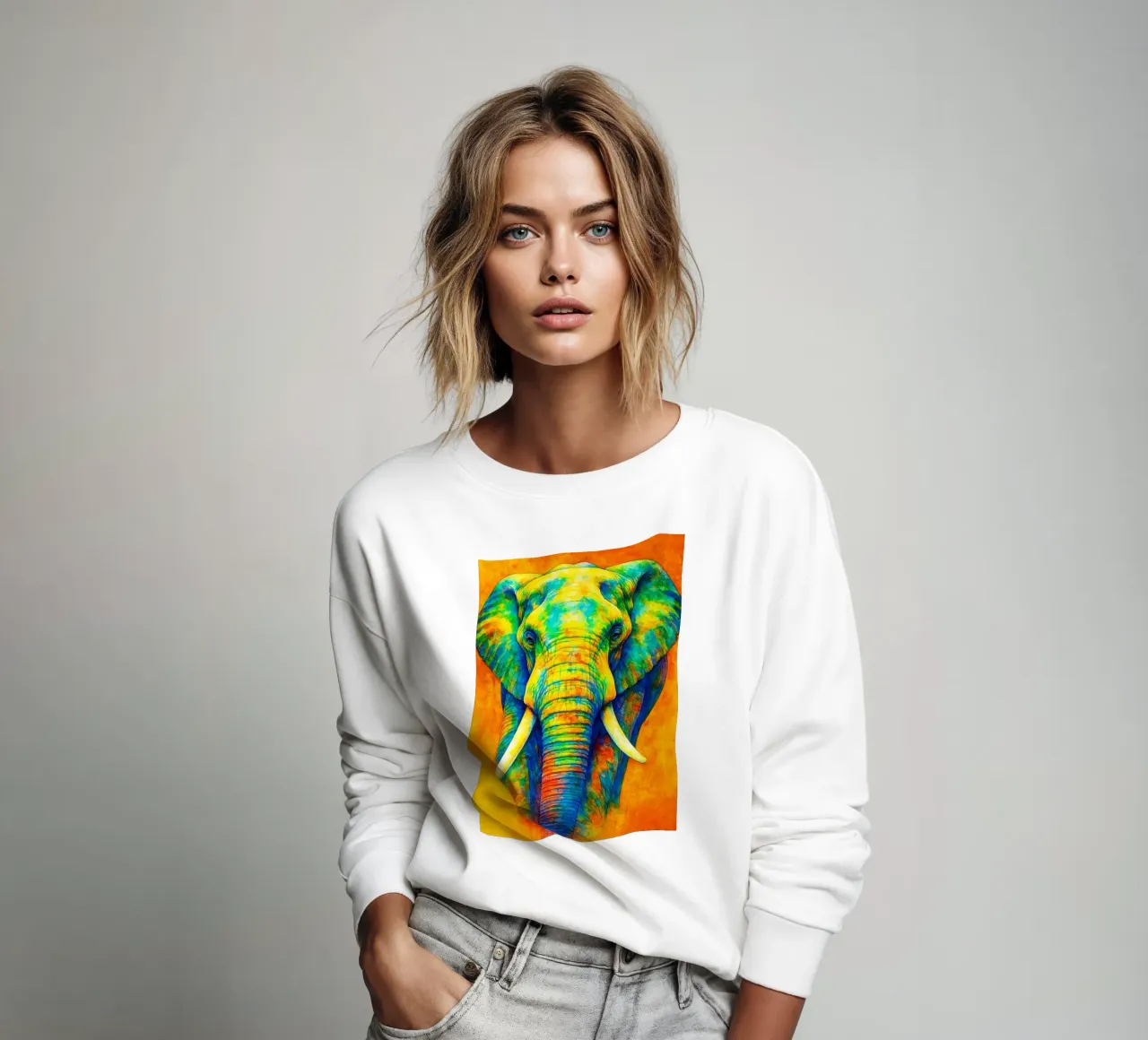 elefante pittura colorata felpa da toegoe